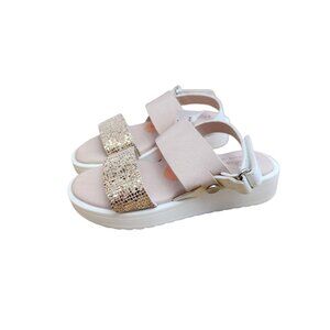 NWOT Giulia Palai Made in Italy Girls Rose Gold Sparkly Sandals Toddler Size 7